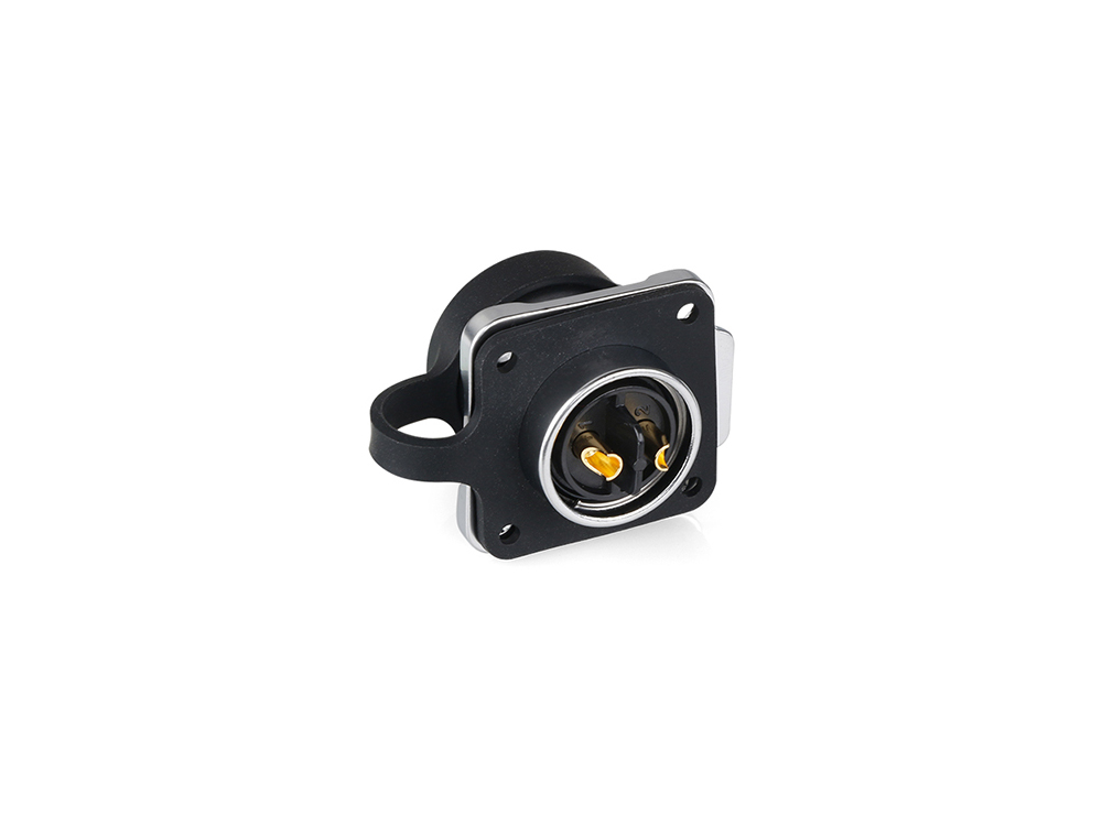 Industrial Connector S1 - Power (2-Pin) Feed-through coupler with flange, solder termination, metal, M20, IP65/67, Good Connections®