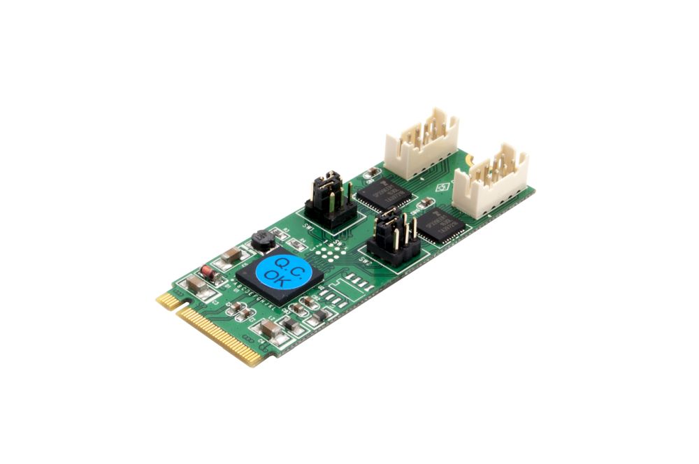 2S Seriell RS-232/422/485 zu M.2 NFGG Karte mit 2x 9 Slot Kabel, Exsys® [EX-48220]