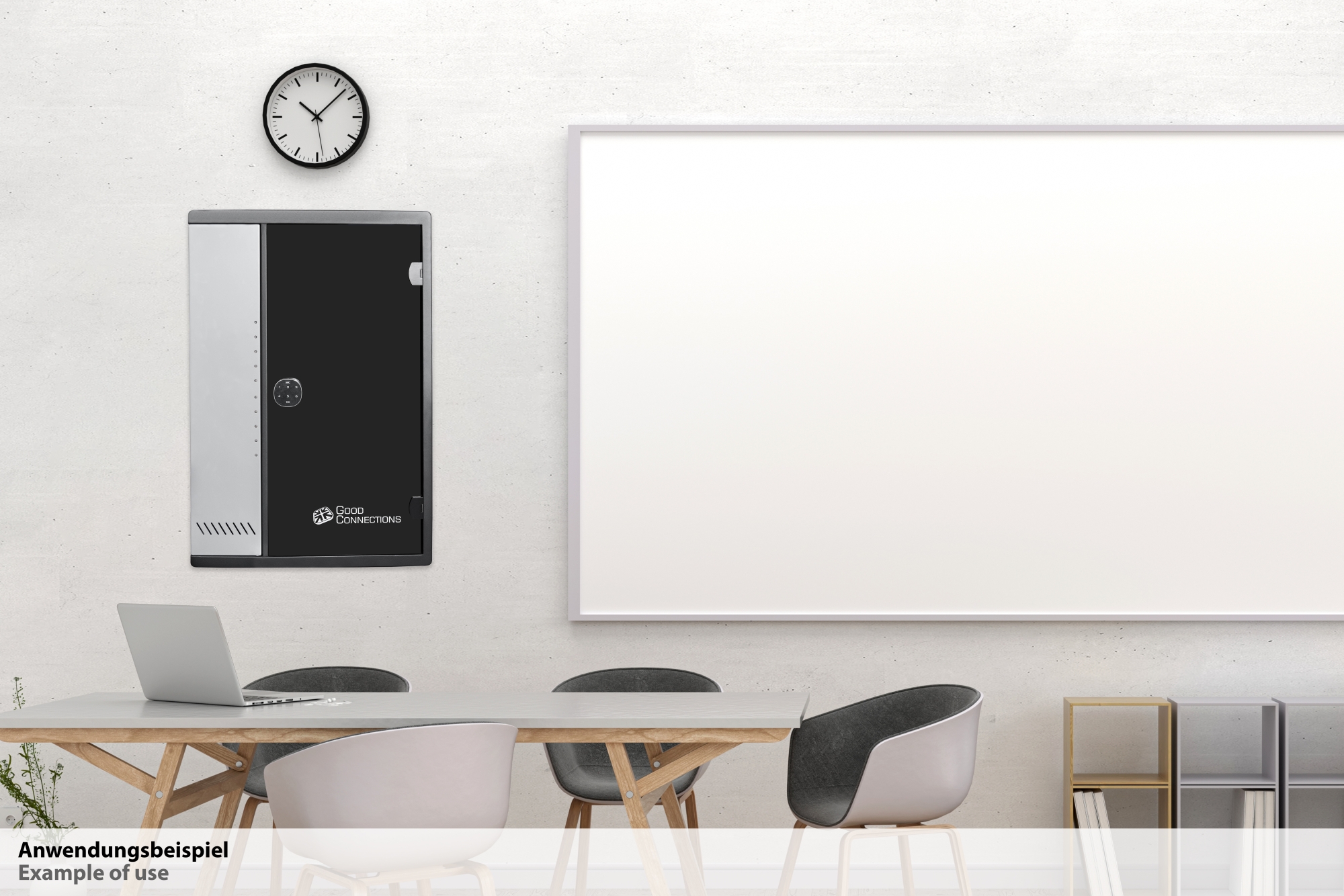 Wall-mounted charging cabinet for 10 devices
