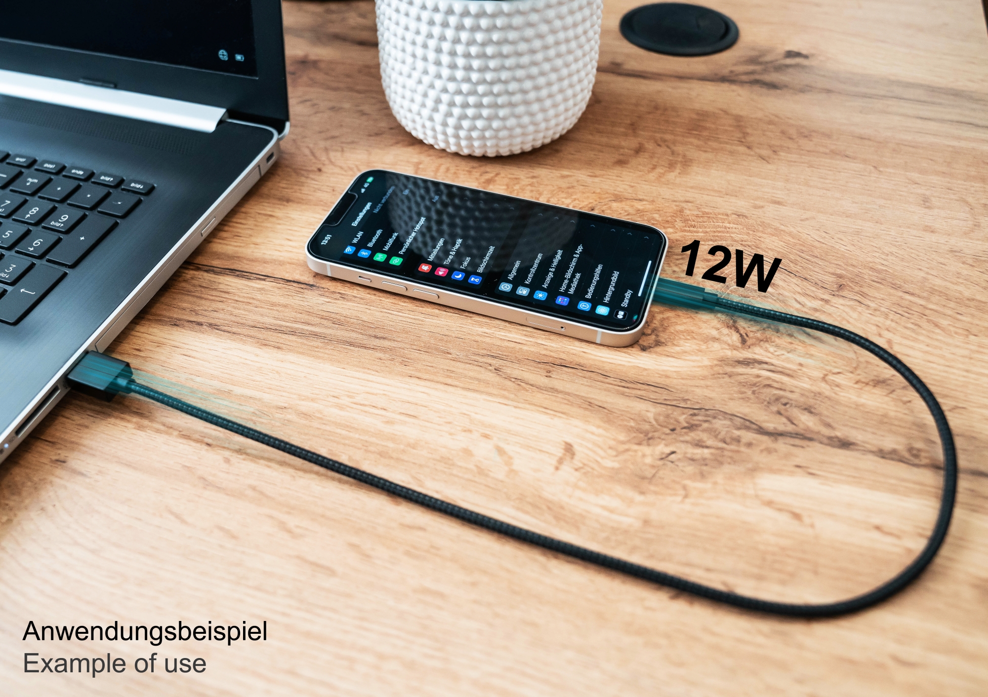 USB 2.0 Charging and data cable for iPhone/iPad/iPod, USB-A plug to Lightning™ plug, MFI certified, 12W, black, 0,5m, Good Connections®