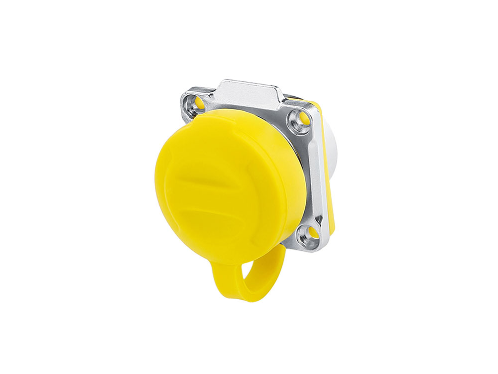 Industrial Connector S3 - RJ45 feed-through coupling with flange, RJ45 socket on both sides, metal, M24, bayonet, IP65/67, Good Connections®