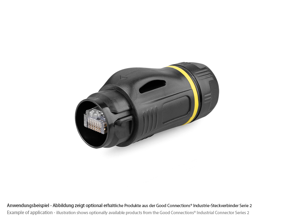 Industrial Connector S2 - Unmated plug, cut-out for RJ45 plug, M24, IP67, Good Connections®