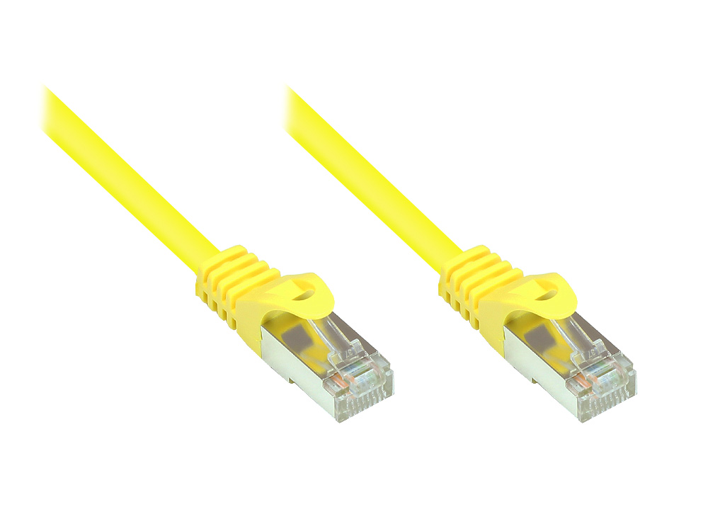 RNS® patch cable with snag-proof boot, Cat. 5e, SF/UTP, PVC, 100MHz, yellow, 0,5m, Good Connections®