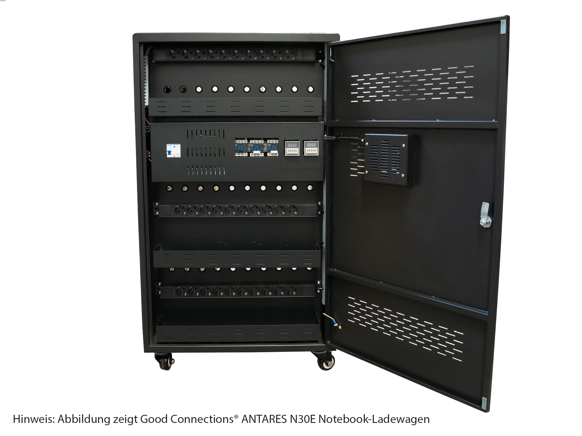 Good Connections® ANTARES N30 Notebook charging trolley up to 14", UV-C disinfection, black