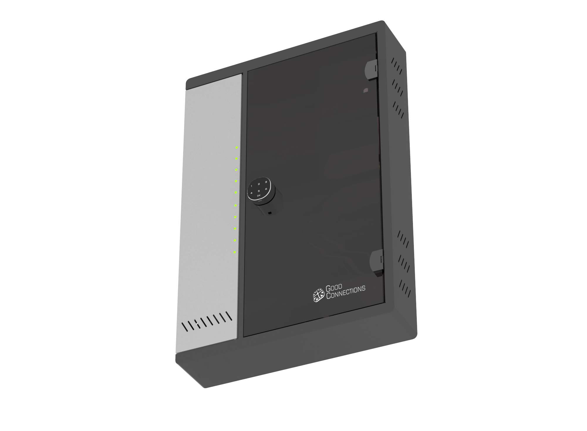 Wall-mounted charging cabinet for 10 devices