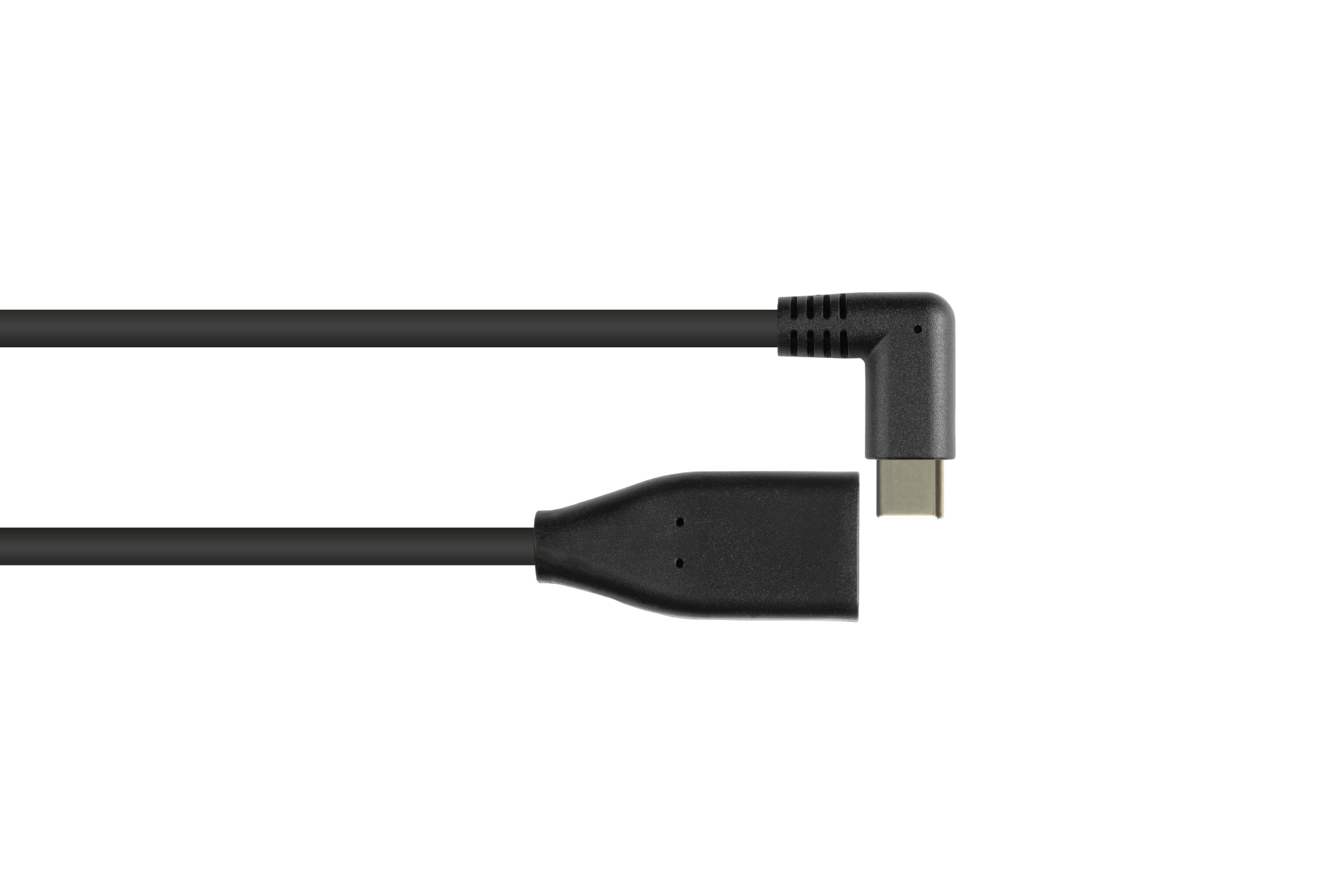 Adapter cable USB 3.2 Gen.1 / USB 3.0 OTG (On-the-go), USB-C™ plug angled sideways to USB A socket, black, 0,1m, Good Connections®