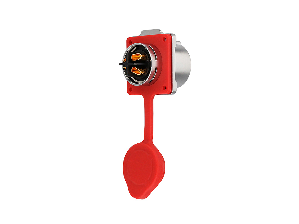 Industrial Connector S1 - Power (4-Pin) Feed-through coupler with flange, solder termination, metal, M24, IP65/67, Good Connections®