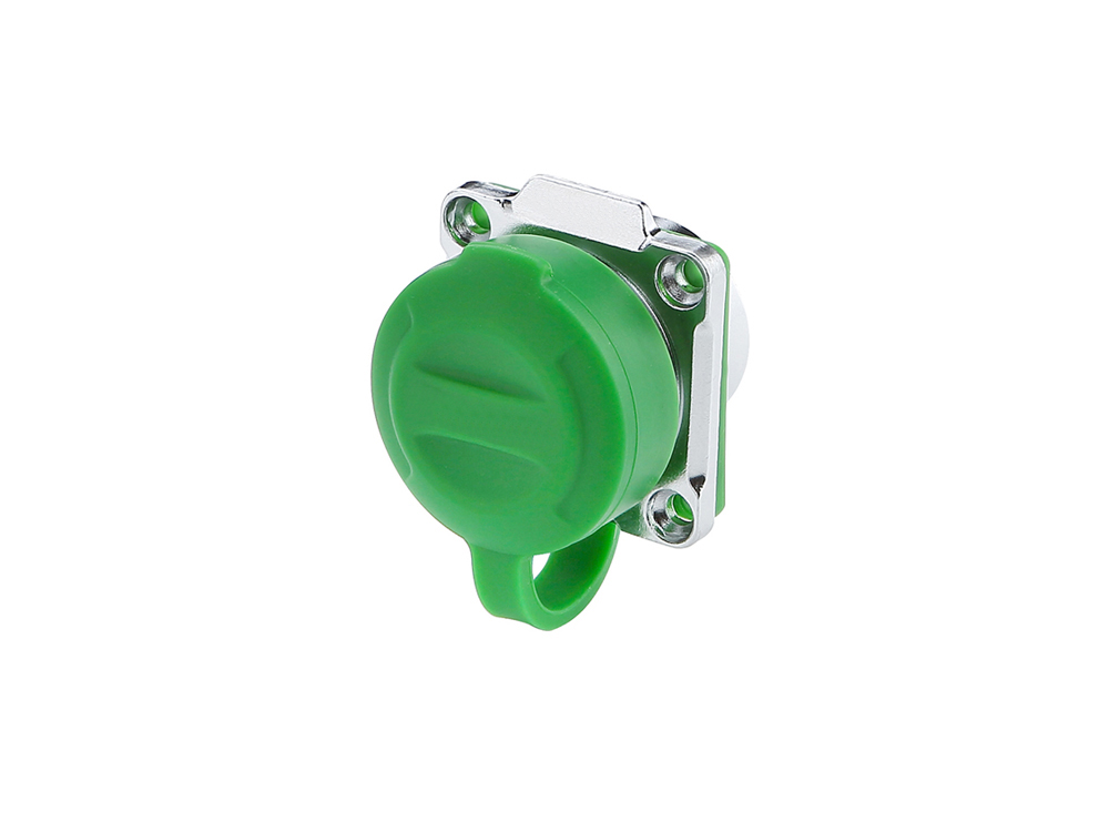 Industrial Connector S3 - Fibre optic feed-through coupler with flange, LC socket on both sides, metal, M24, bayonet, IP65/67, Good Connections®