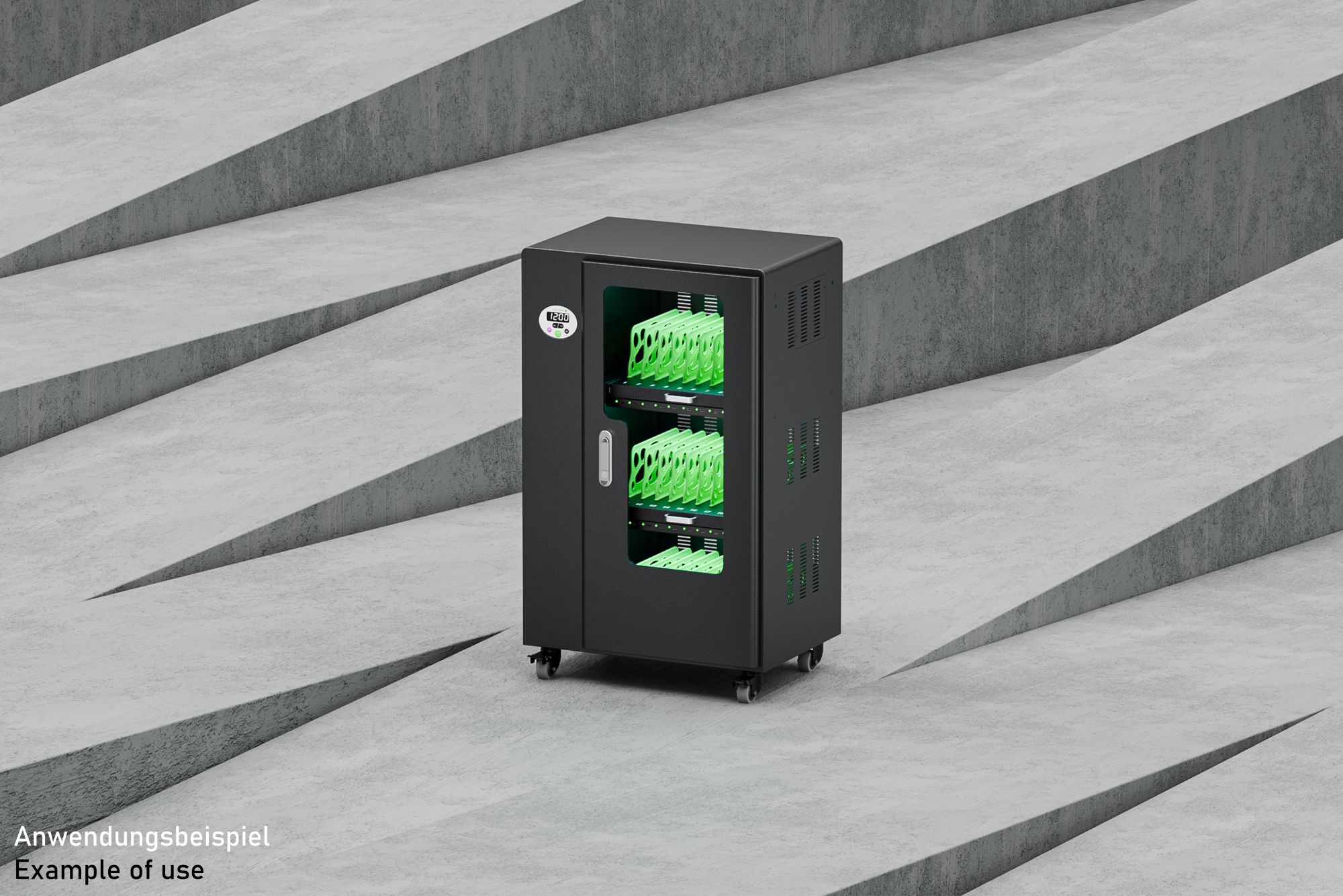 Good Connections® ANTARES T40C Tablet-charging cabinet up to 11", USB-C™ version, 30W per port, UV-C disinfection, black