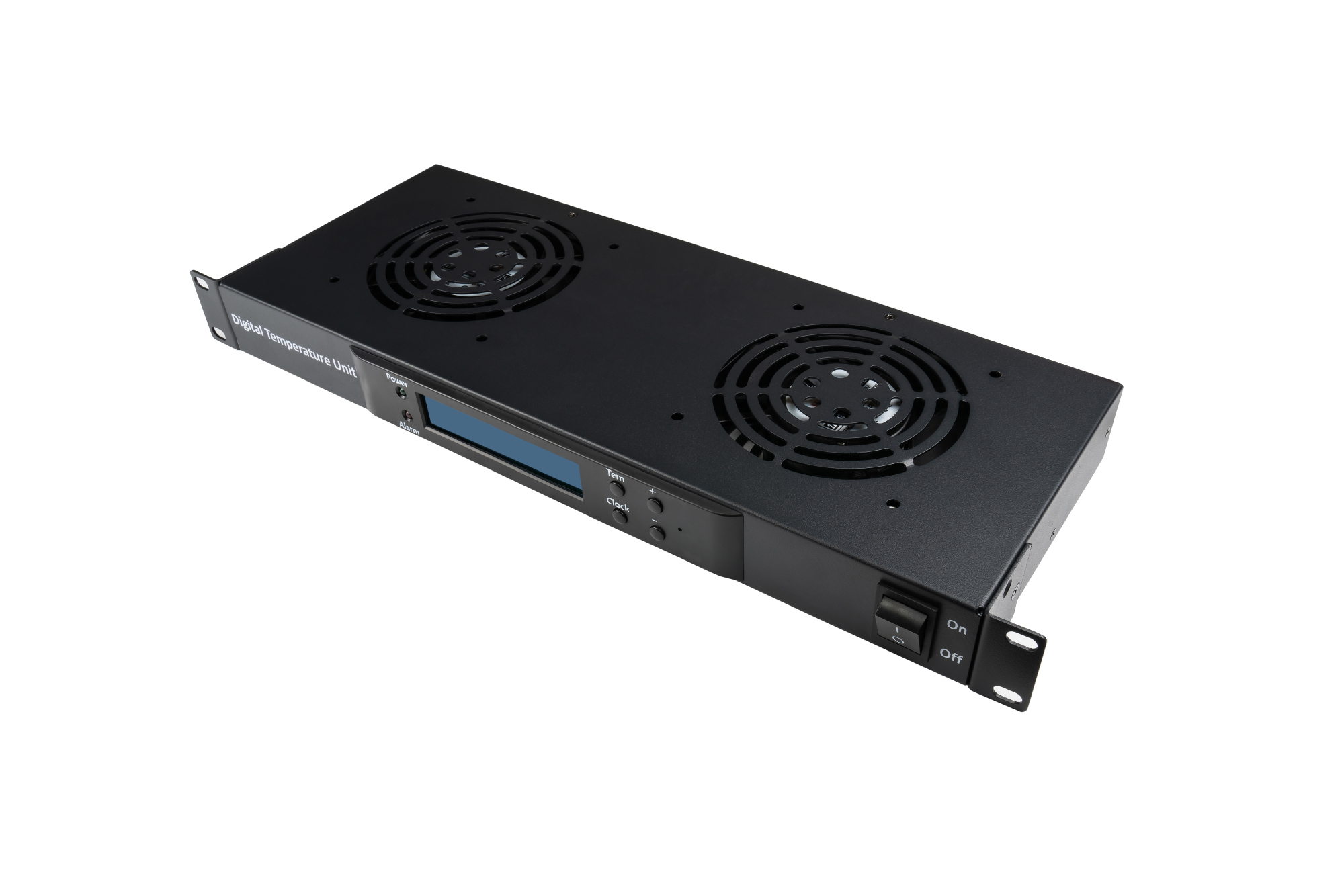 19" Digital fan unit with two fans, thermostat and alarm function, Good Connections®