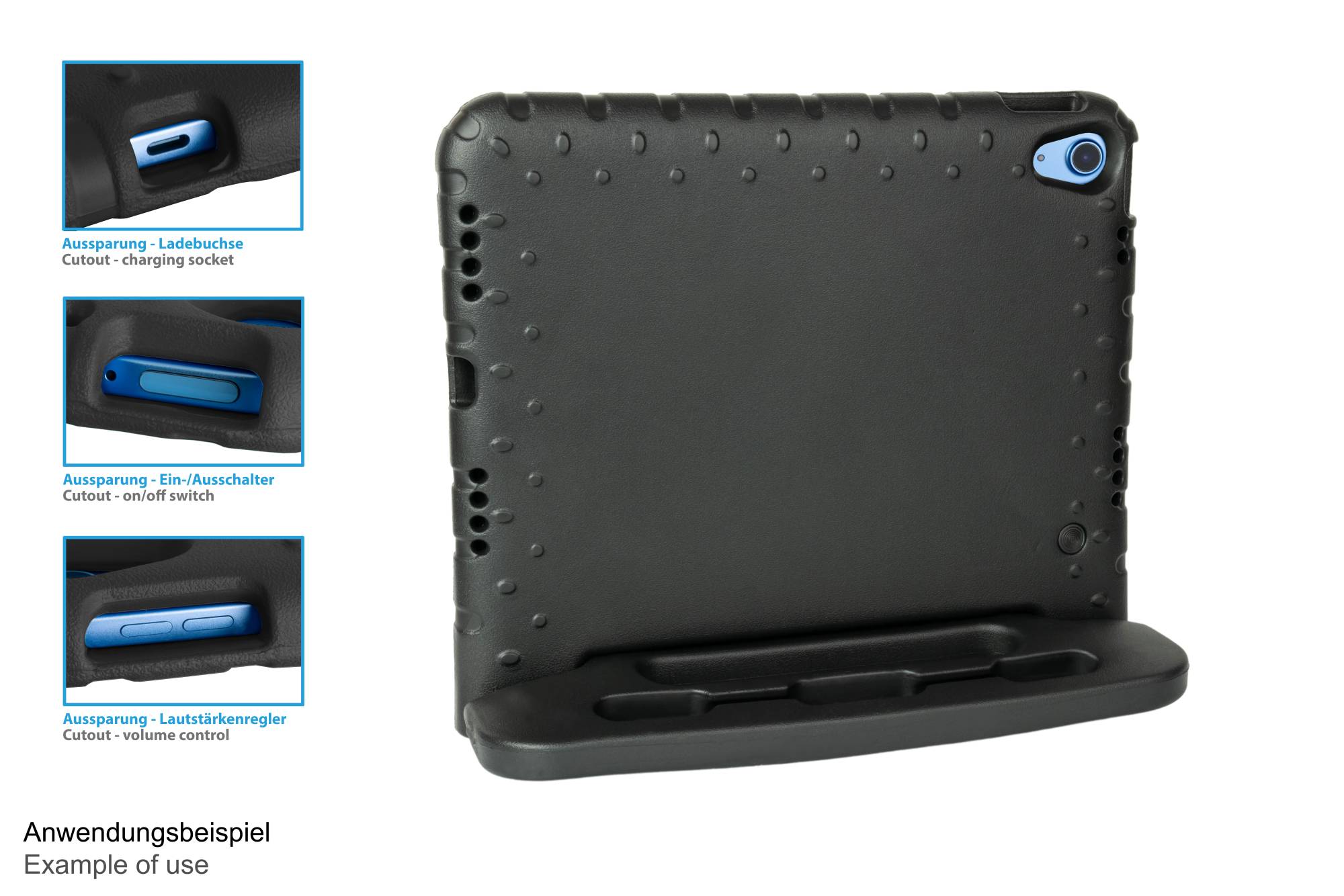 IPad 10.9" (10th gen.) tablet protective case with kickstand, black, Good Connections®