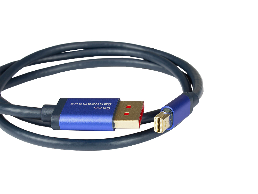 DisplayPort 1.4 an Mini Displayport 1.4 SmartFLEX Kabel, 8K UHD-2 / 4K UHD, Aluminiumgehäuse, CU, dunkelblau, 1m, Good Connections®