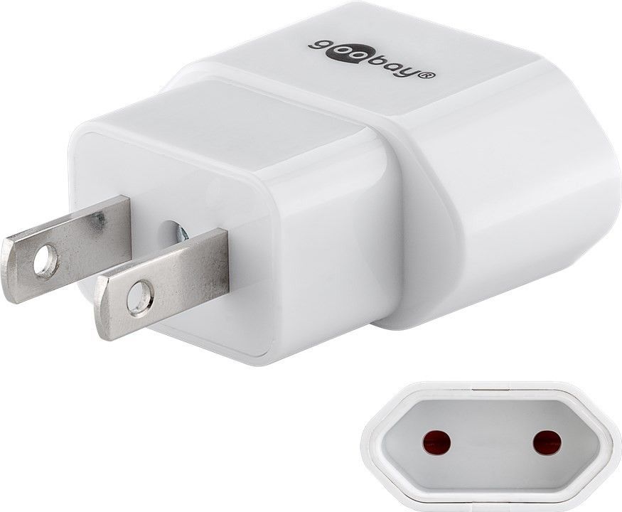 Netzadapter, US/Japan-Stecker (Typ A) an Eurobuchse (Typ C), weiß