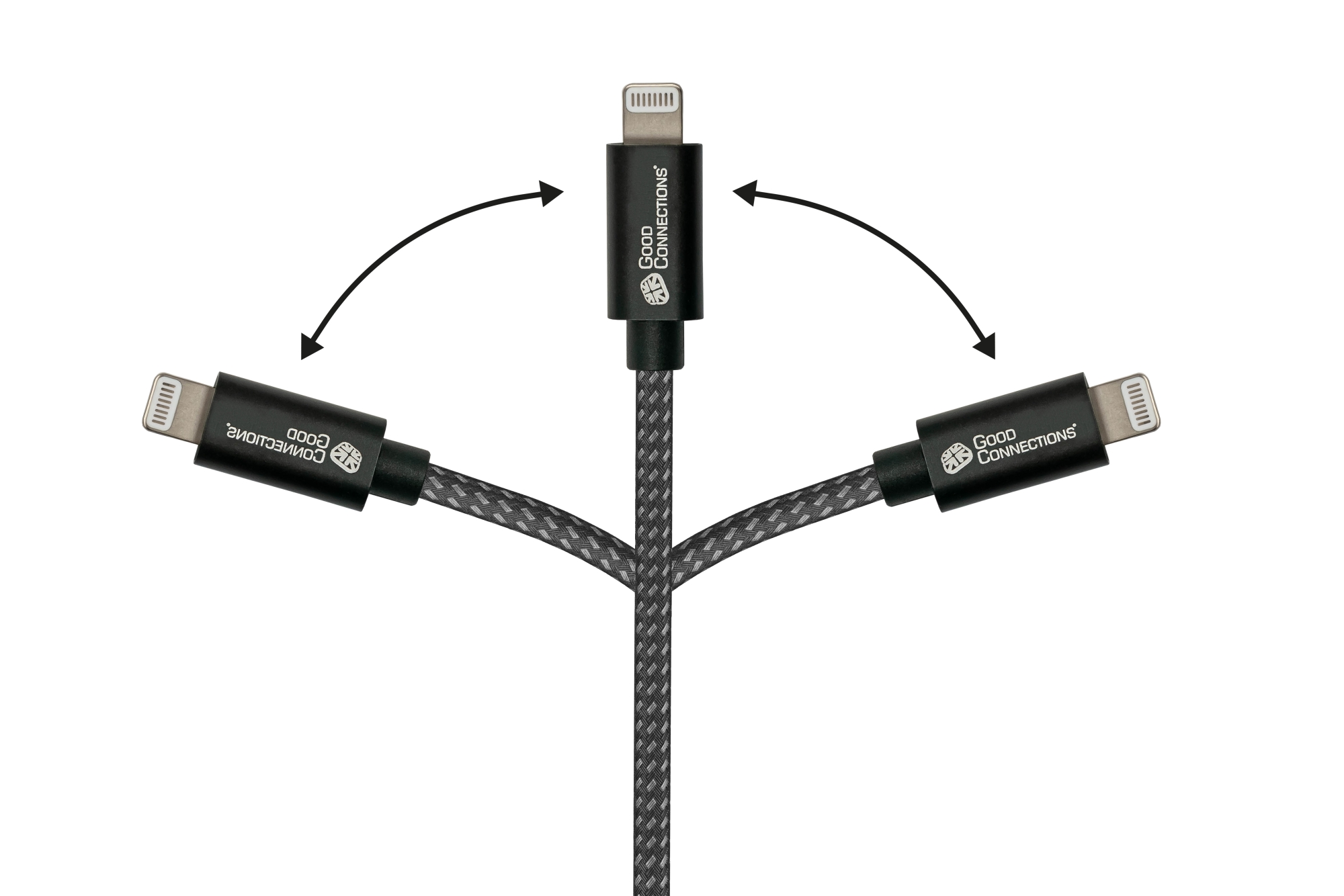 USB 2.0 Charging and data cable for iPhone/iPad/iPod, USB-C™ plug to Lightning™ plug, MFI certified, 18W, black, 0,5m, Good Connections®