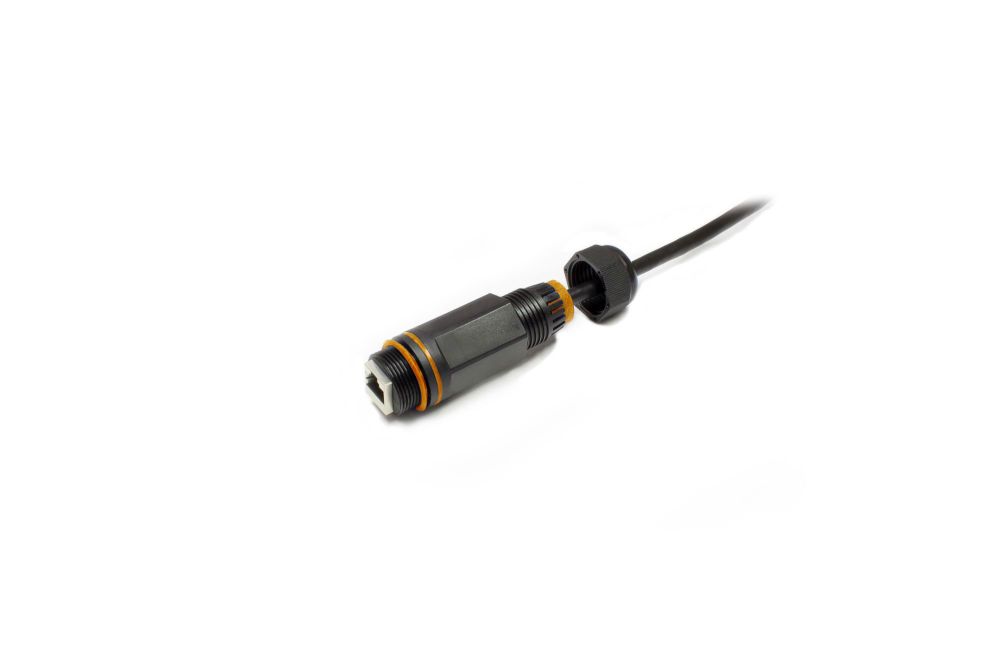 Patch cable coupling, outdoor (IP67), Cat. 6A, RJ45, fully shielded, black, Good Connections®