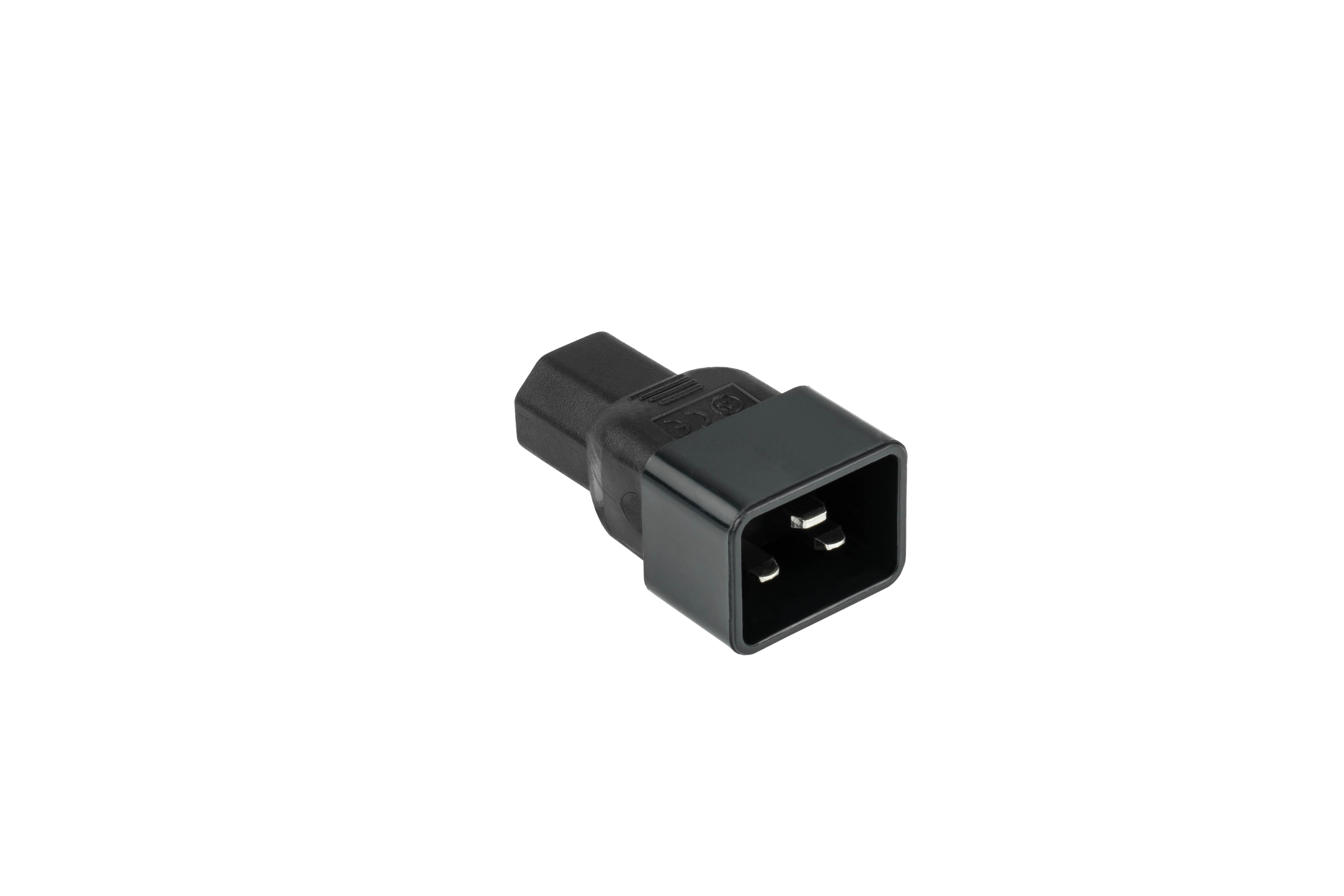 kabelmeister® power adapter IEC plug C20 (straight) to IEC socket C13 (straight), black