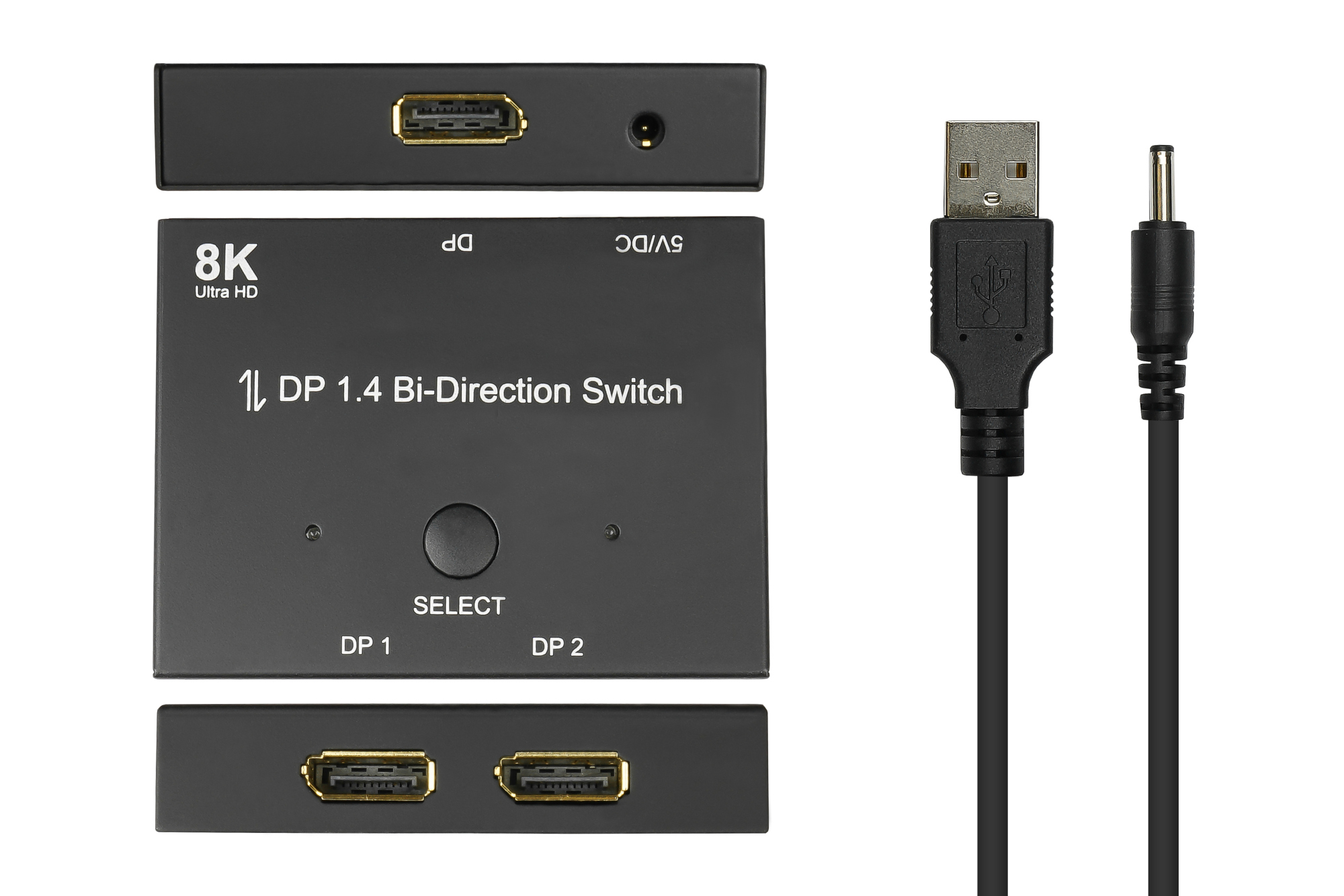 DisplayPort 1.4 Switch, 2-way, bidirectional, 8K @30Hz, Good Connections®