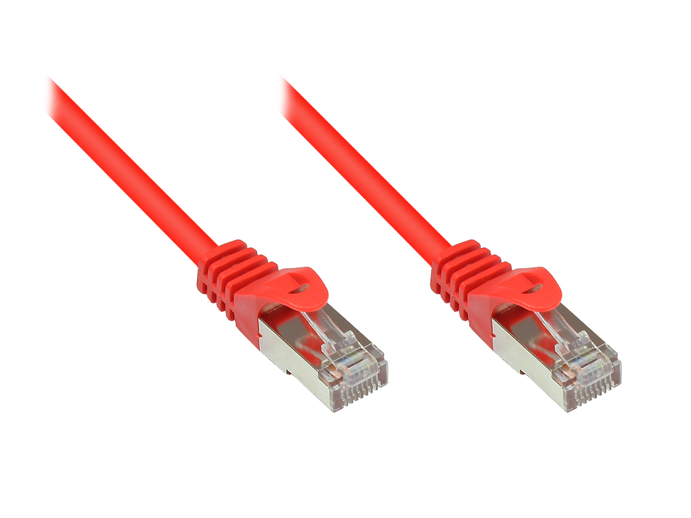 RNS® Patchkabel mit Rastnasenschutz, Cat. 5e, SF/UTP, PVC, 100MHz, rot, 1,5m, Good Connections®