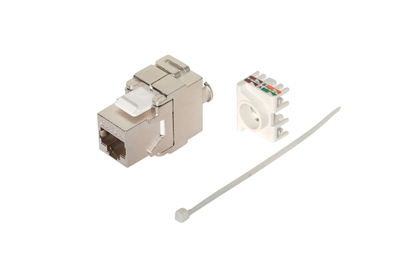 Keystone Jack Cat.6 A zertifiziert, 500 MHz, Druckguss-Gehäuse, vollgeschirmt