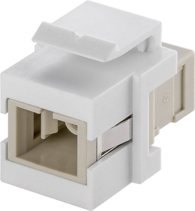 KeyStone Modul, LWL Simplex SC Buchse an Simplex SC Buchse, Gehäuse weiß