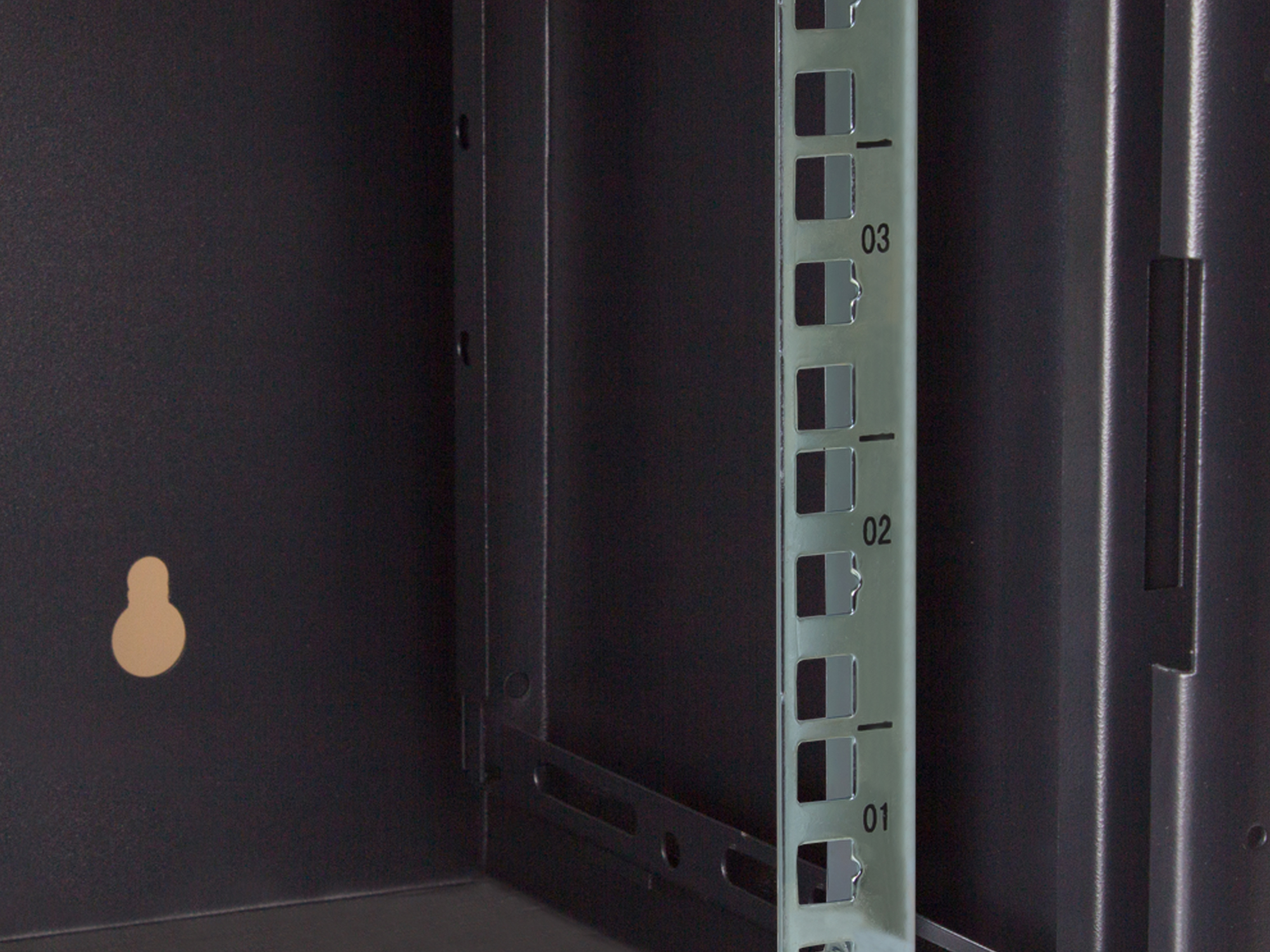 10" Wall mount cabinet, 12U, deep black (RAL9005), 312 x 300mm, fully assembled, Good Connections®