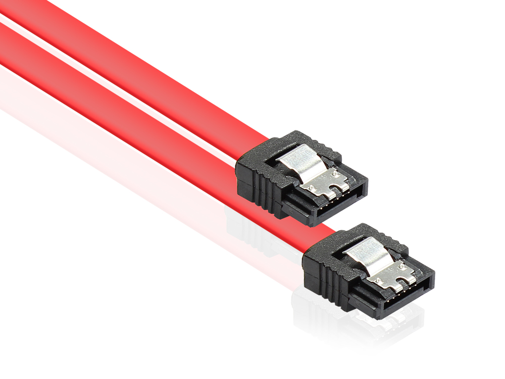 Anschlusskabel SATA 6 Gb/s mit Metallclip, rot, 0,7m, Good C