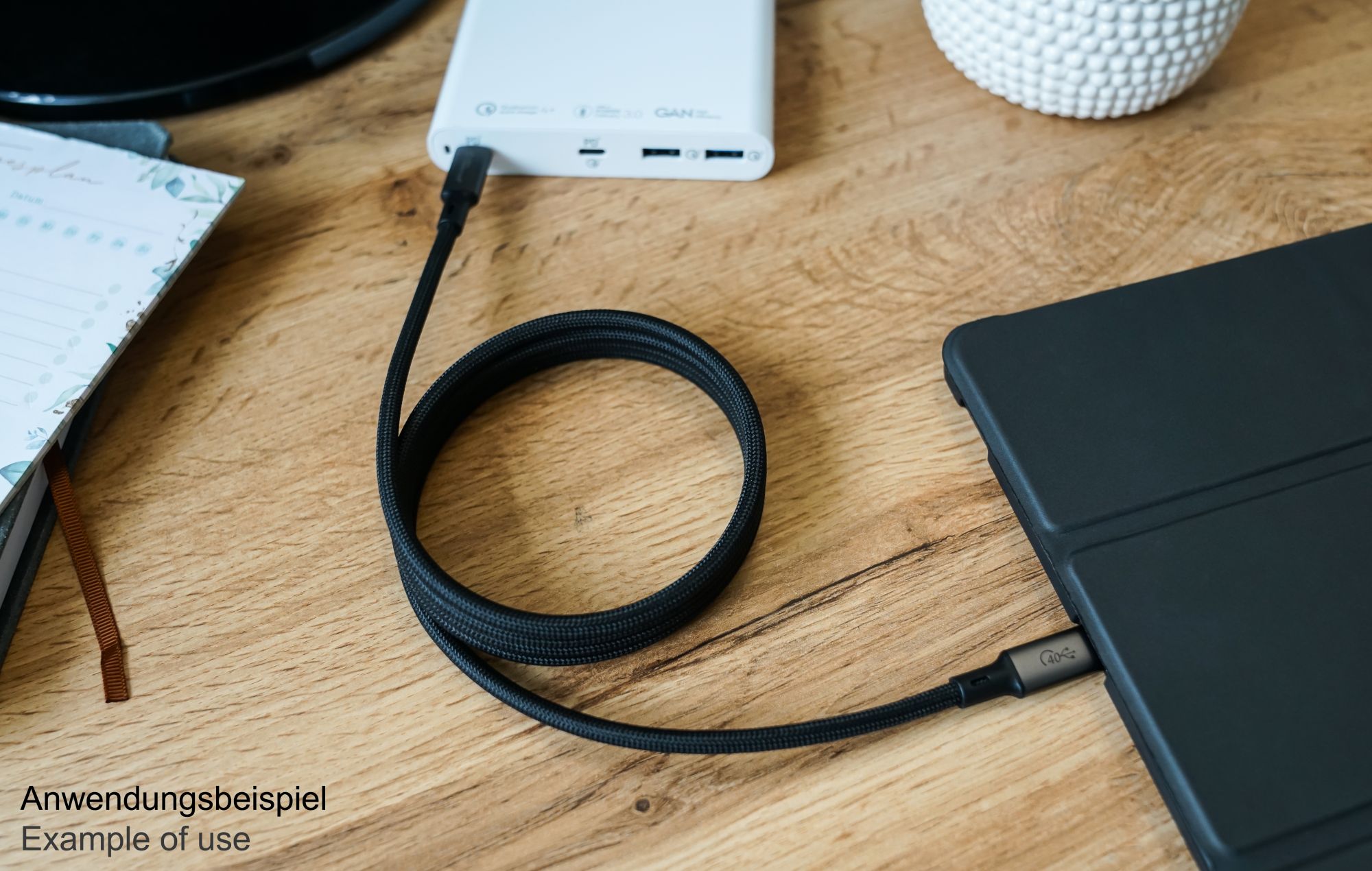 Magnetisches USB 4.0 Gen. 3x2 Spiralkabel (40GBit/s, 240W, 8K@60Hz), USB-C™ Stecker an USB-C™ Stecker, schwarz, 1,5m, Good Connections®