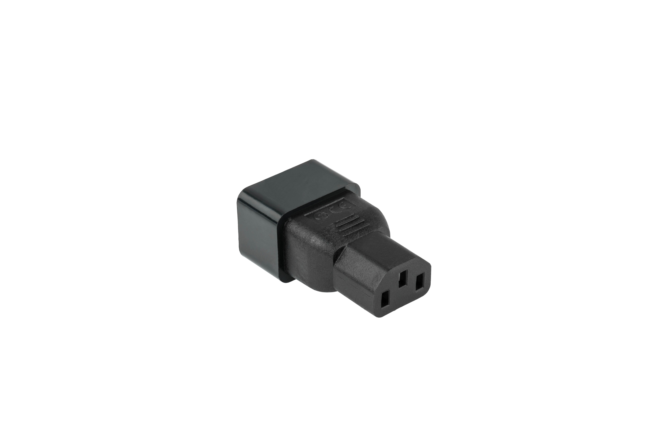 kabelmeister® power adapter IEC plug C20 (straight) to IEC socket C13 (straight), black