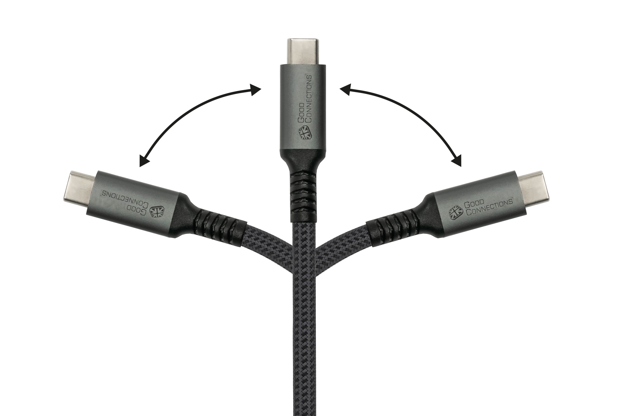 USB 2.0 Lade- und Datenkabel (240W), USB-C™ Stecker an USB-C™ Stecker, anthrazit, 2m, Good Connections®