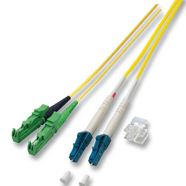 LWL Duplex Jumper E2000®-APC8° / LC, LSZH, 9/125, Länge: 5m