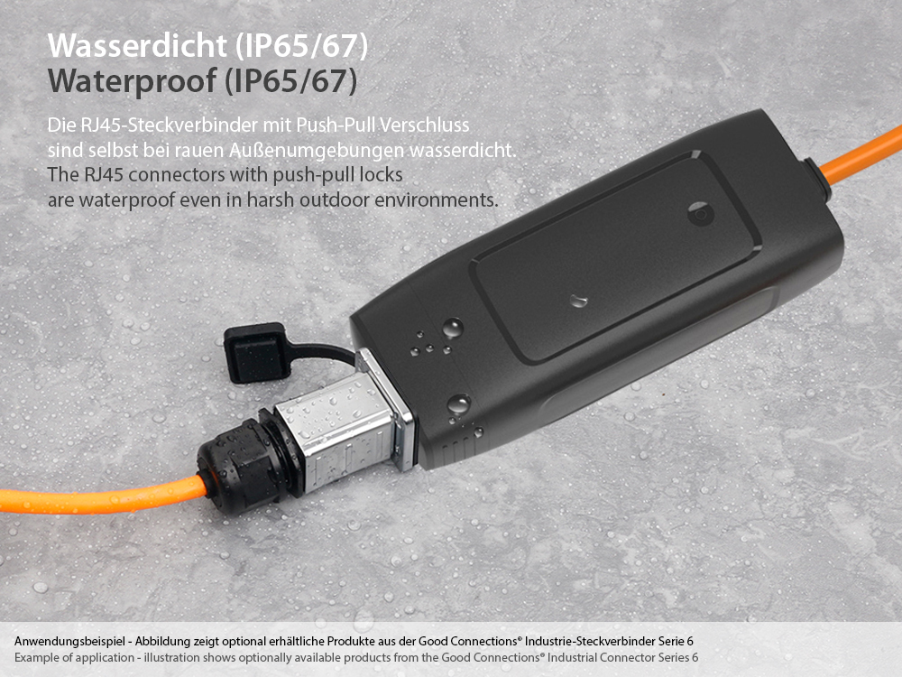 Industrial connector S6 - RJ45 feed-through coupling, RJ45 socket on both sides, metal, Good Connections®