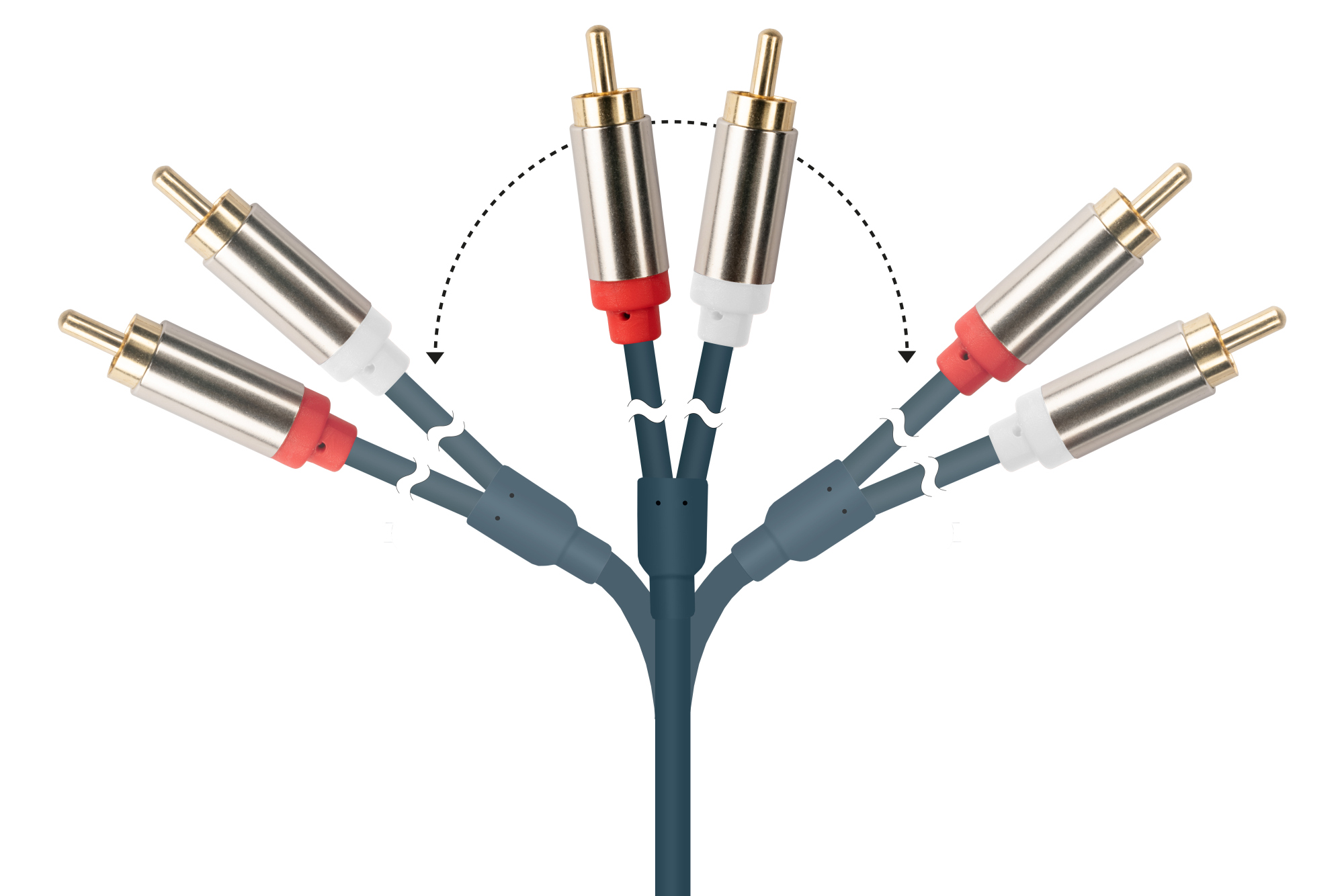 Audio Anschlusskabel SmartFLEX, High-Quality, 3-poliger 3,5mm Klinkenstecker an 2x RCA/Cinch Stecker, dunkelblau, 3m, Good Connections®