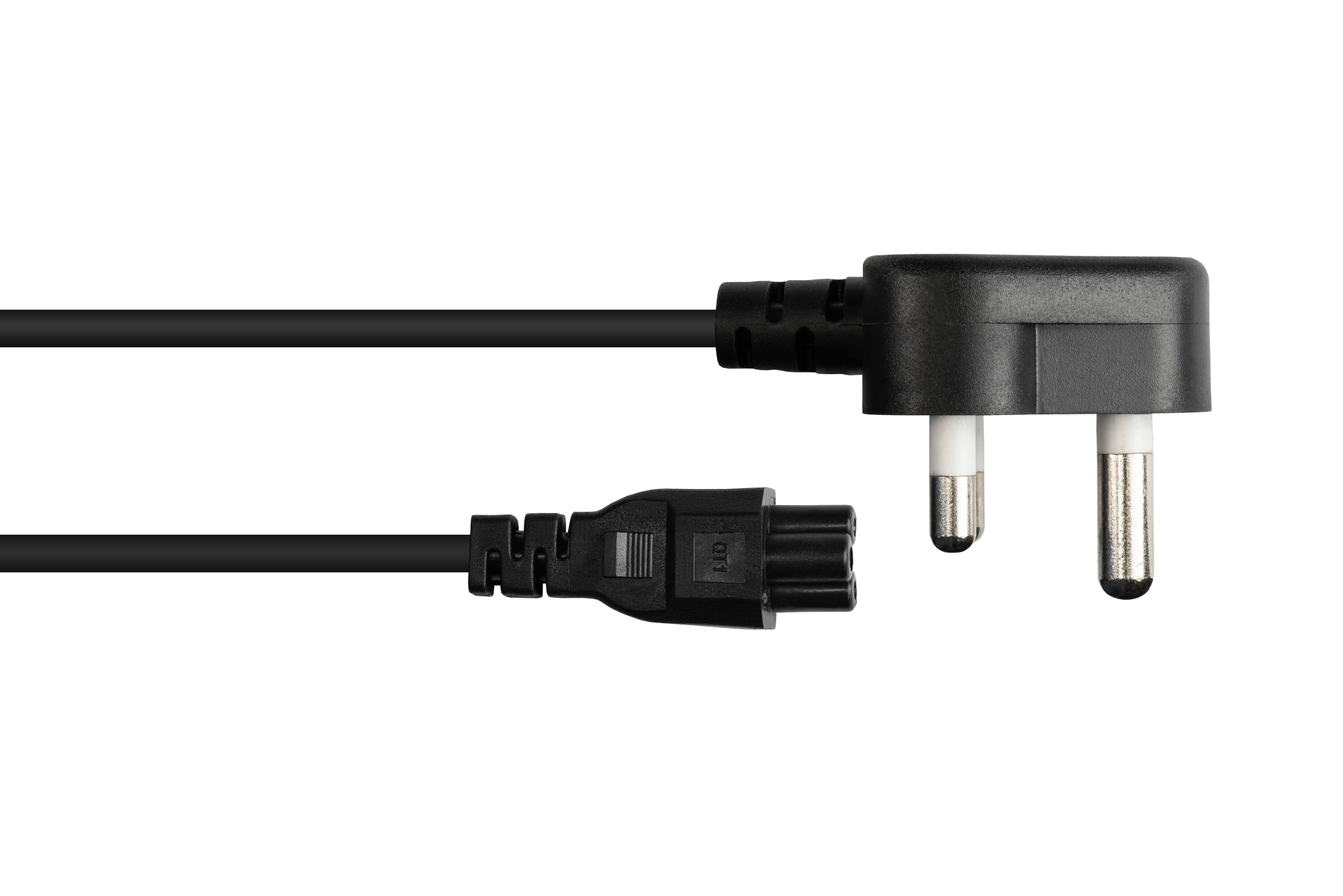 Power cord Southafrica Typ M plug to C5 for Notebook, black, 0,75 mm², 1,8 m, Good Connections®