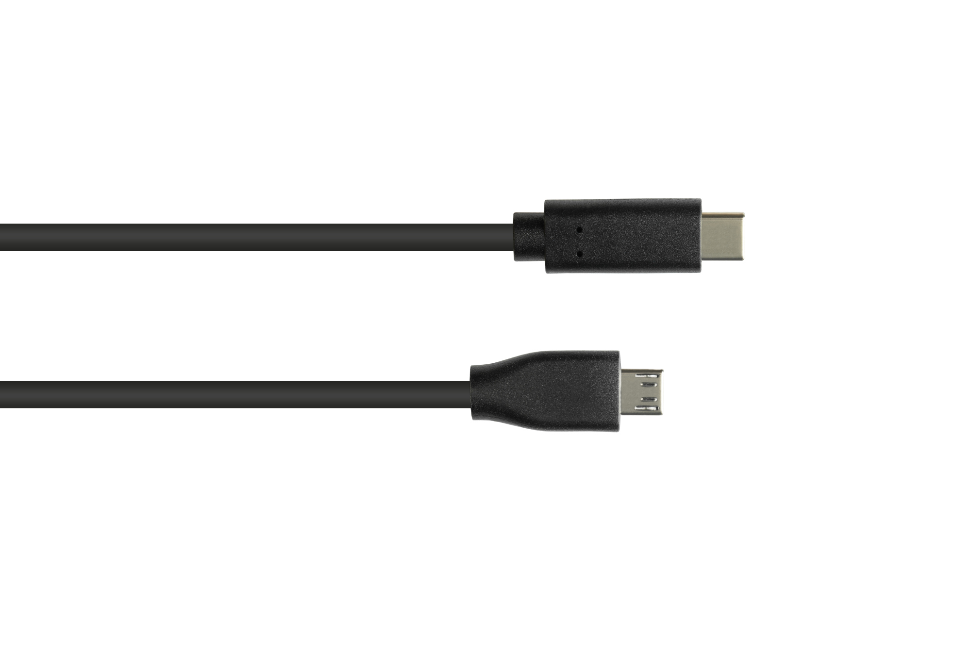 Anschlusskabel USB 2.0, USB 2.0 Micro B Stecker an USB-C™ Stecker , CU, schwarz, 5m, Good Connections®