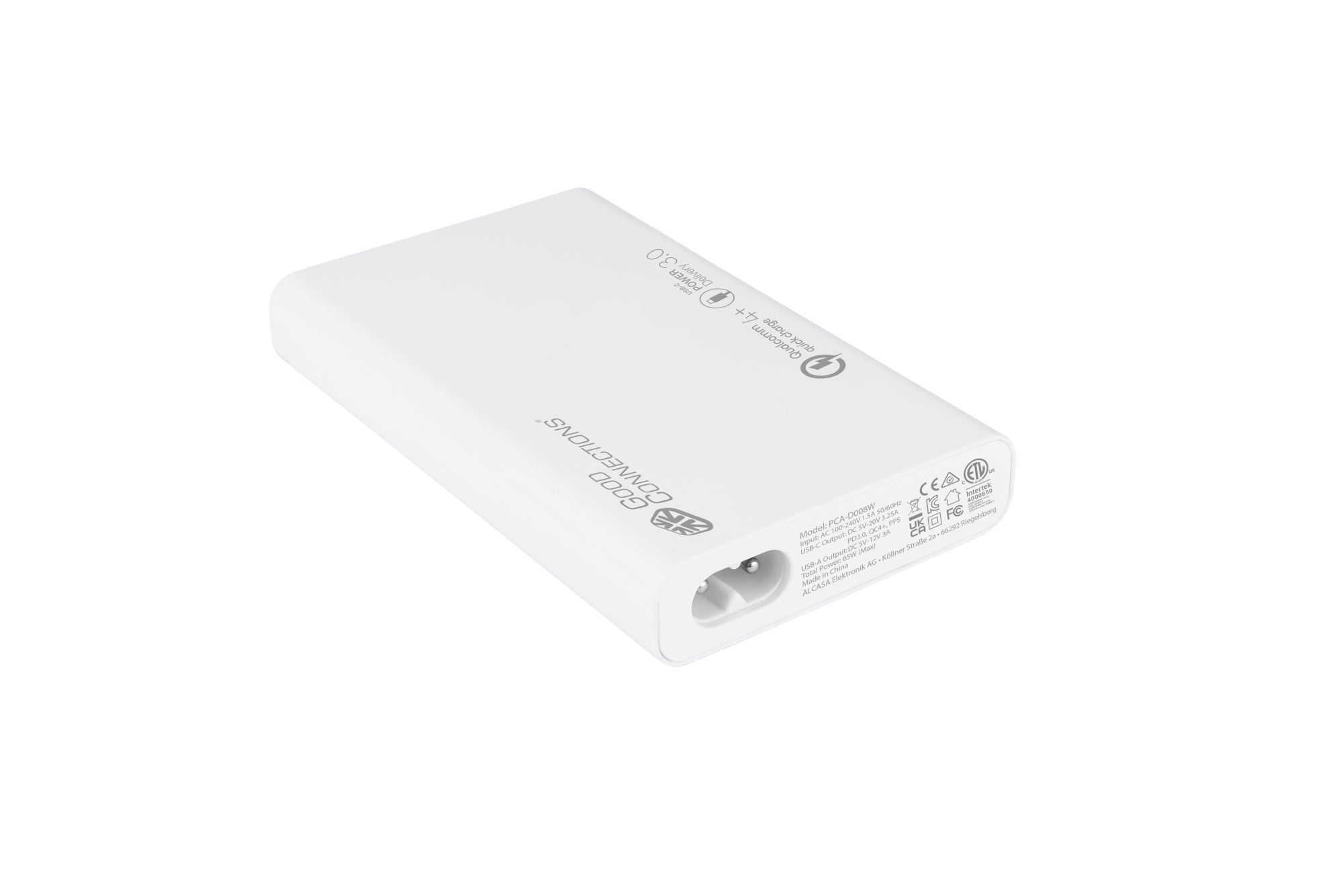 USB desktop fast charging station 65W, 3-port (2x USB-C™, 1x USB-A), white