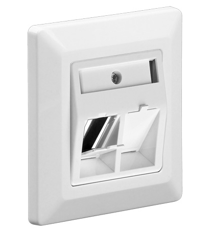 Einbaurahmen für Keystone Jacks, 2-port RJ45 Snap-IN Module,