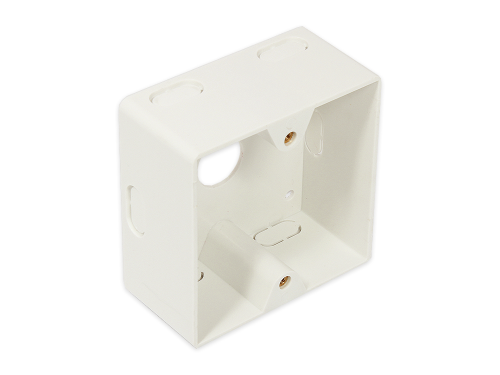 Network wall outlet Cat. 6, 2xRJ45, shielded, universal incl. surface-mounted housing, DESIGN-READY, vertical cable entry, pearl white RAL1013, Good C