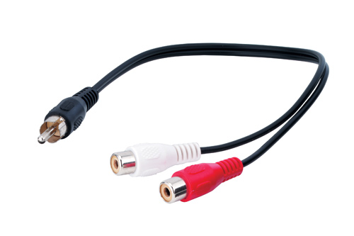 Audio Adapter Mono Cinch Stecker / 2 x Buchse