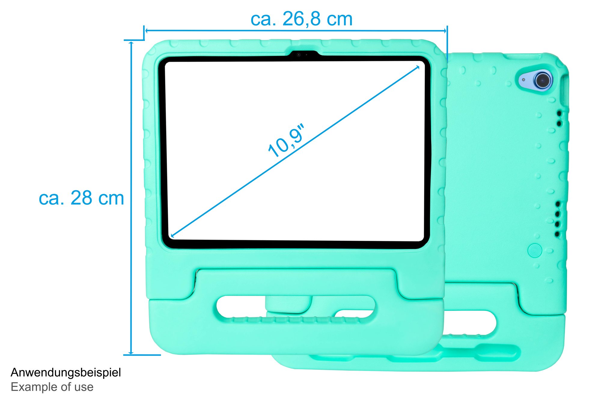 IPad 10.9" (10th gen.) tablet protective case with kickstand, aqua, Good Connections®