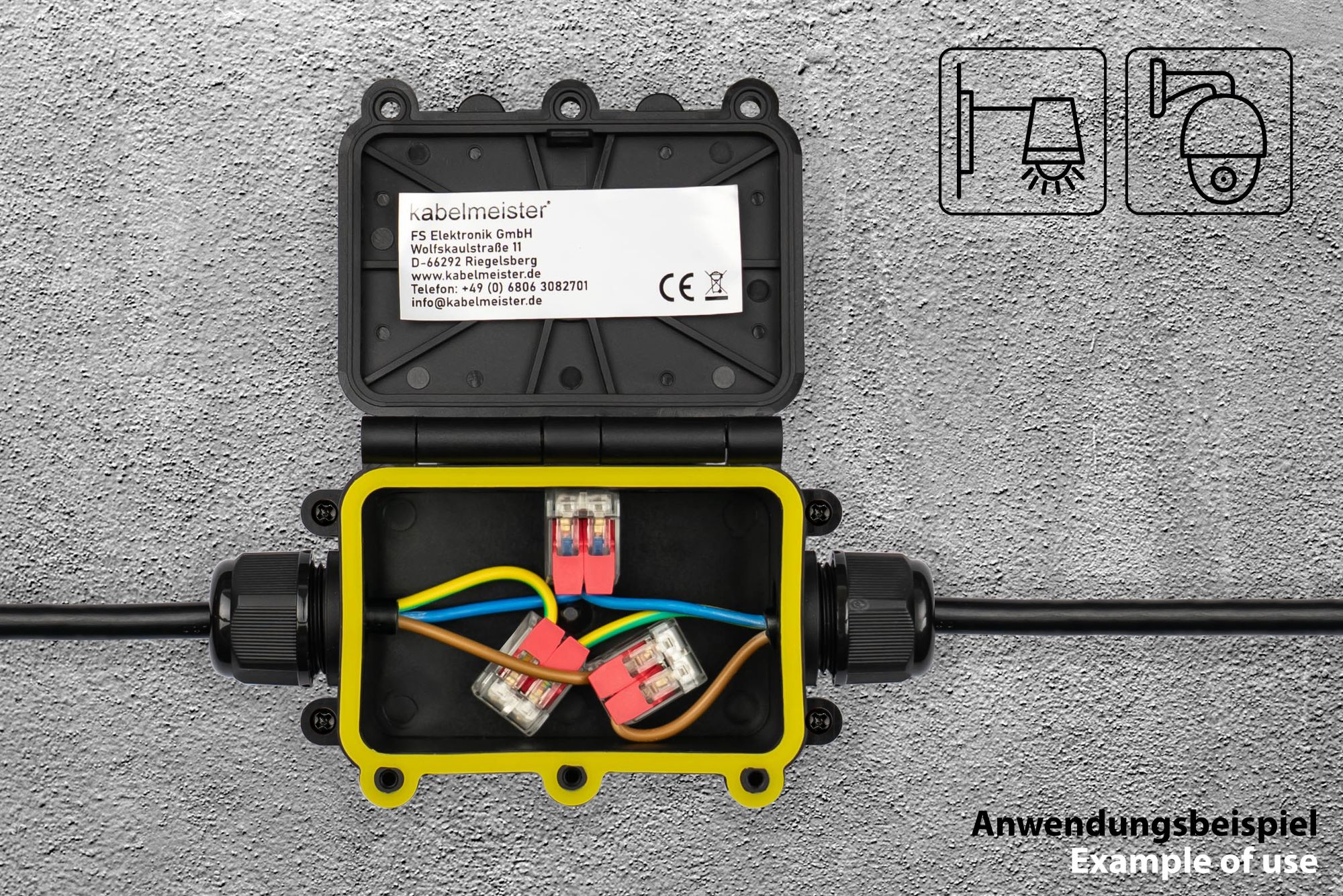 kabelmeister® Abzweigdose, 2 Wege, werkzeuglos, IP68