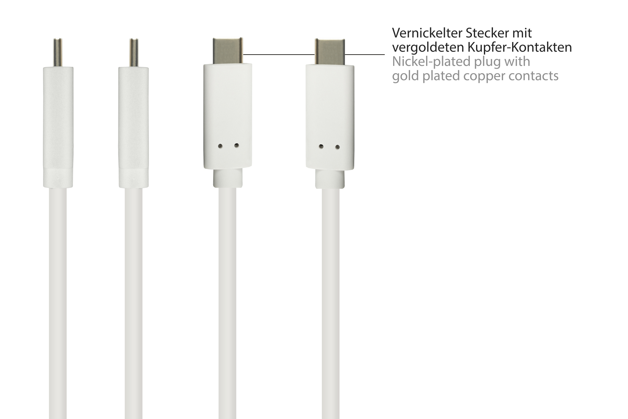 Connecting cable USB 3.2 Gen.2 (10GBit/s / 3A), male A to USB-C™ male, CU, white, 1m, Good Connections®