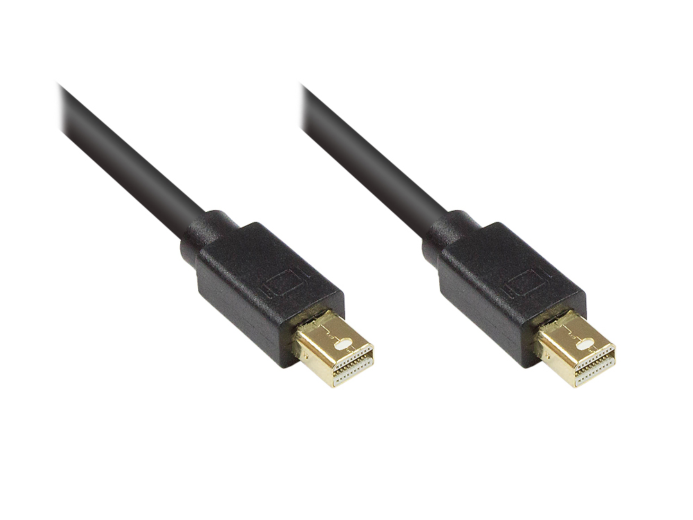 Anschlusskabel Mini DisplayPort 1.1, Stecker beidseitig, vergoldet, schwarz, 5m, Good Connections®