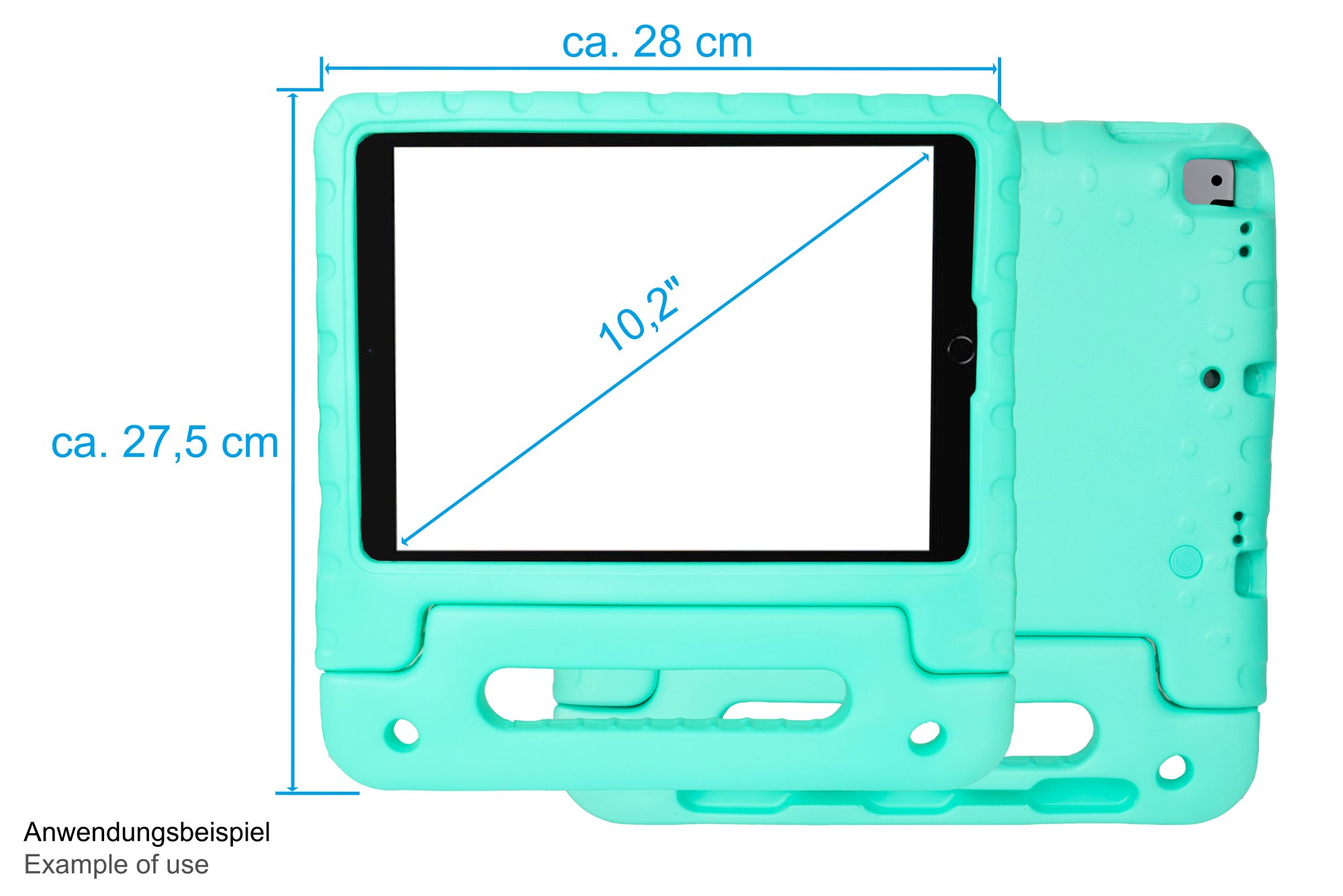 IPad 10.2" (9th gen.) tablet protective case with kickstand, aqua, Good Connections®