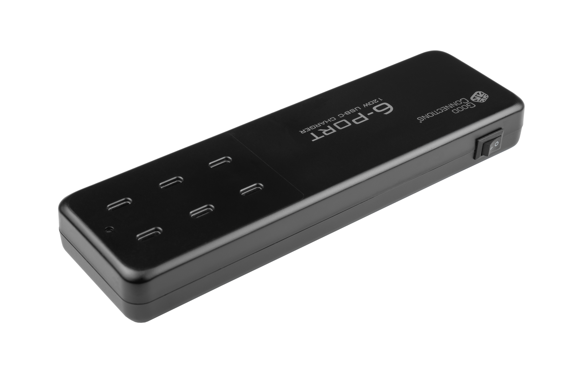 USB desktop fast charging station 120W, 6-port (6x USB-C™), PD 3.0, QC 4+, black, Good Connections®