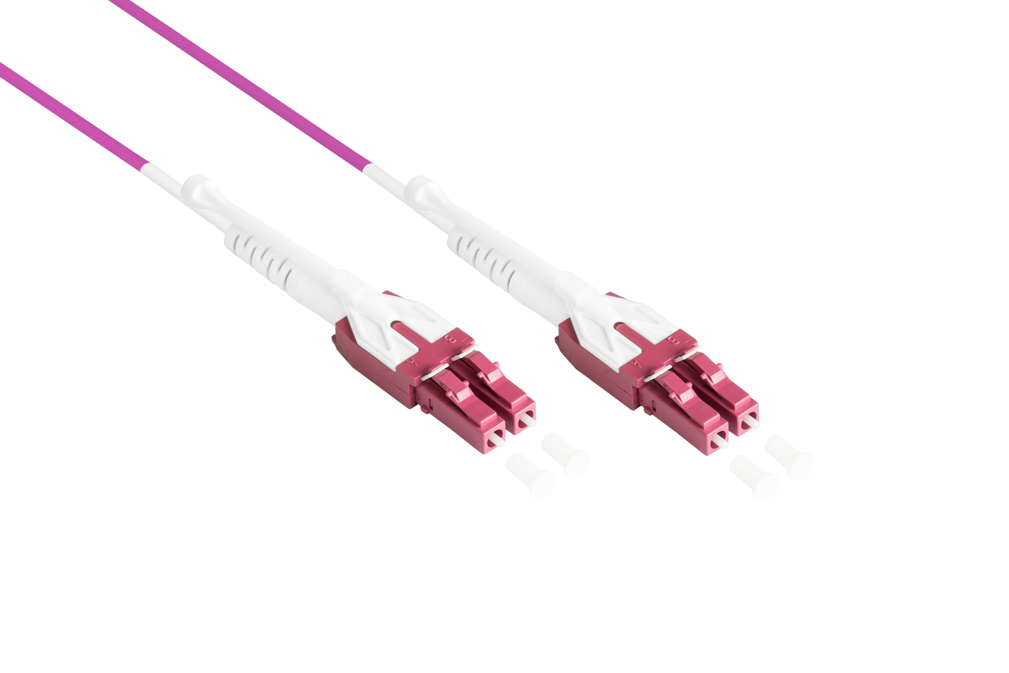 Patch cable LWL Duplex OM4 (Multimode, 50/125) LC/LC, UNIBOOT, LSZH, exchangeable polarity, release tab, 3m, Good Connections®