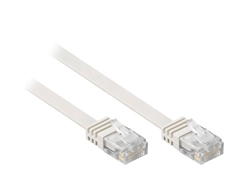 Patchkabel, Cat. 6, U/UTP, FLACHKABEL, grau, 1m, Good Connections®