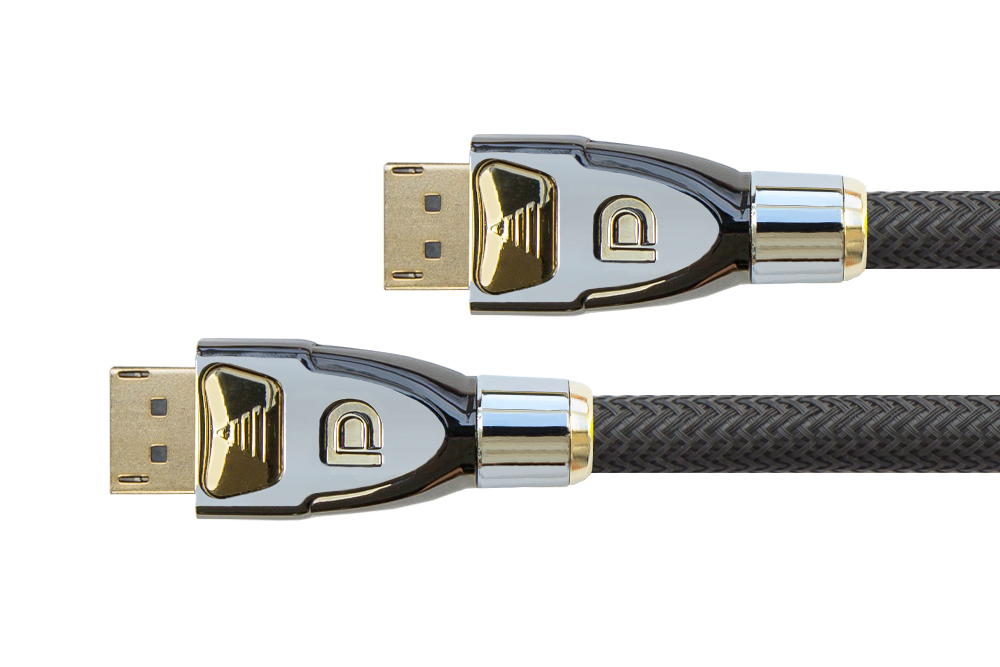 Connection cable DisplayPort 1.3, 5K (5120x2880) / UHD, 24K gold-plated contacts, OFC, nylon braided black, 1m, PYTHON® Series