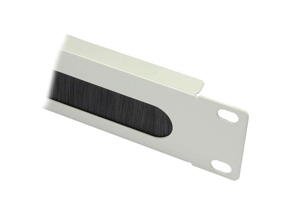 19" Cable entry, with brush insert, 1U, light gray (RAL7035), Good Connections®