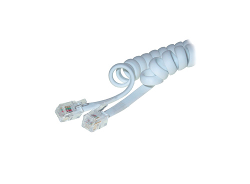 Telefonhörerkabel (Spiralkabel), weiß, 4m, Good Connections®