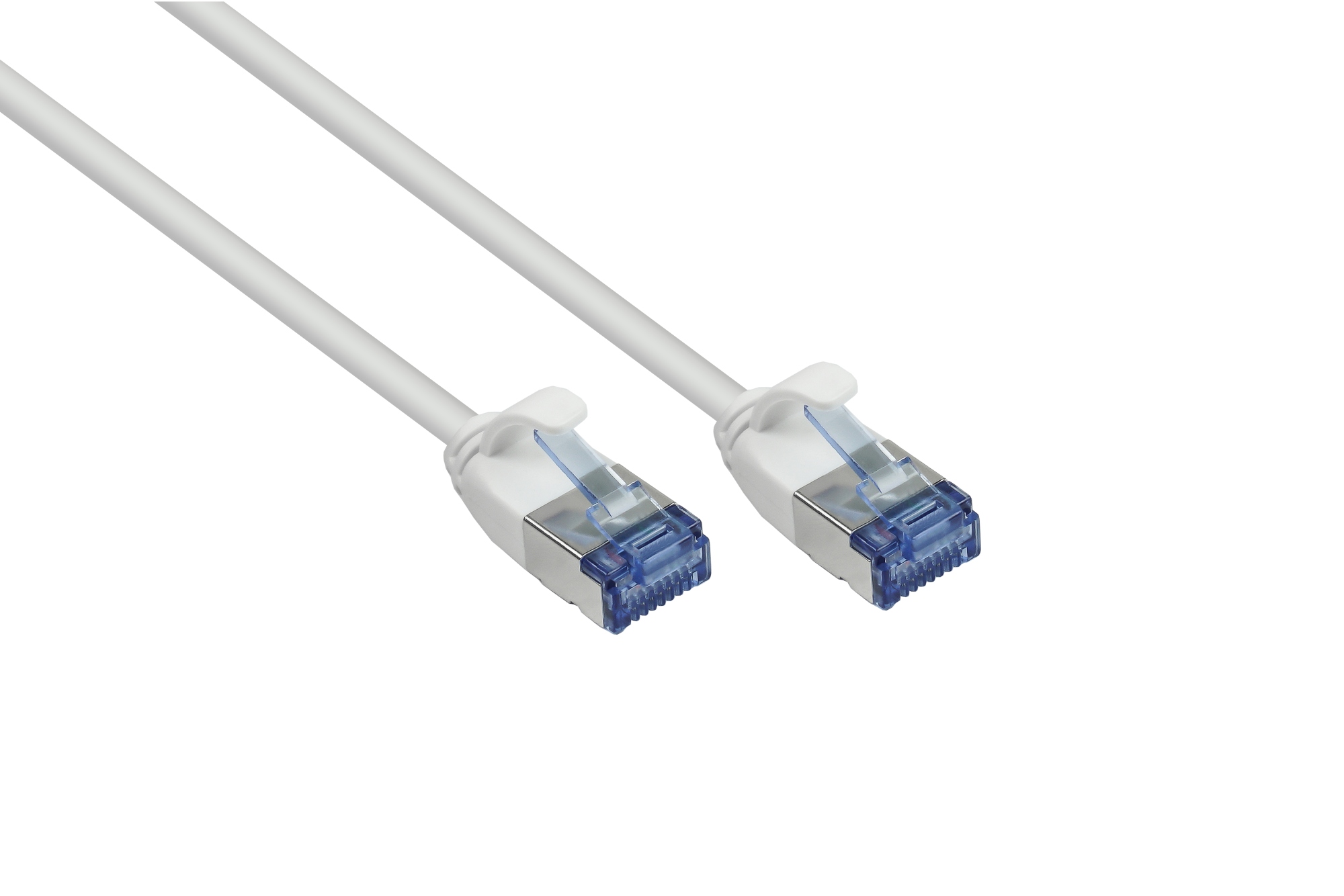 RNS® Patchkabel SlimLine, Cat.6A, U/FTP, PiMF, halogenfrei (LSZH), 500MHz, CU, weiß, 0,5m, Good Connections®